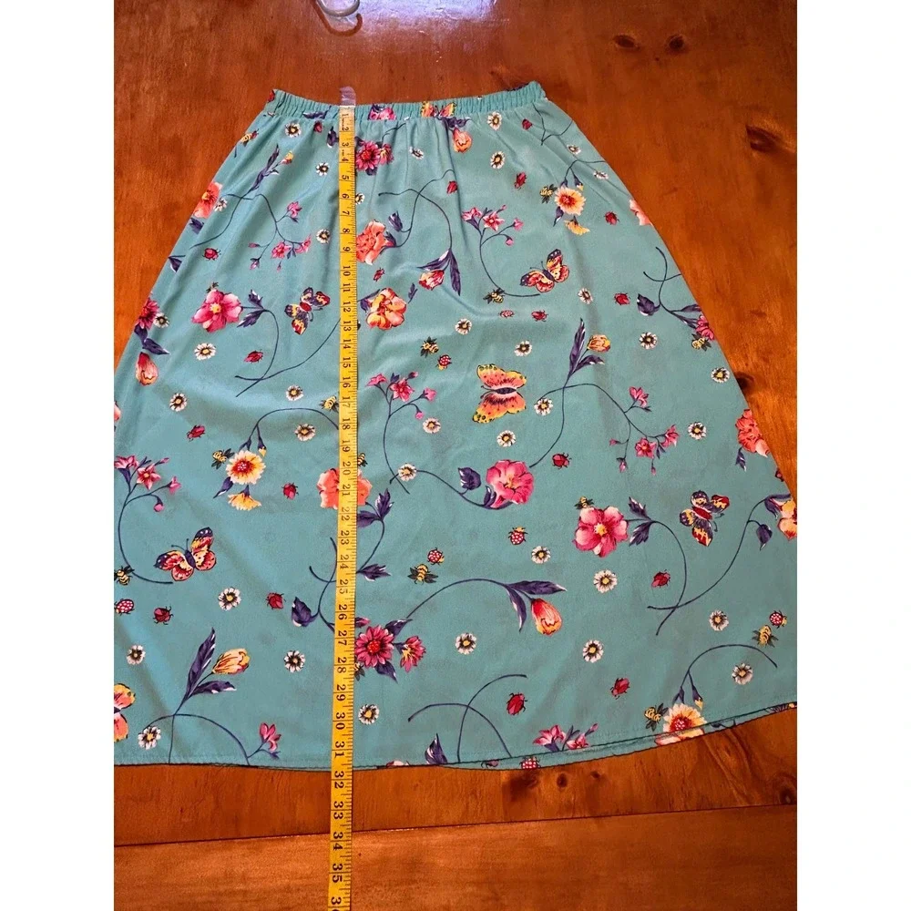 Graver Studio Y2K 3 Piece Set Butterfly Cardigan Shirt Skirt Pink Teal Fairy XL